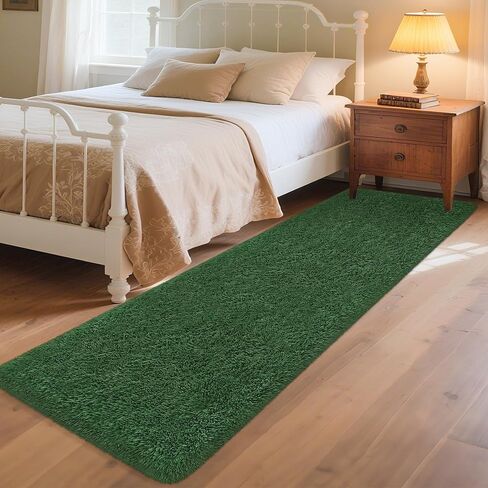 2x6 Feet Black Runner Rugs for Bedroom Living Room,Washable No Slip Bedside Fluffy Area Rug,Ultra Soft Plush Faux Fur Floor Throw Carpet for Hallway Nursery Kids Dorm Home Decor Aesthetic in Saudi Arabia