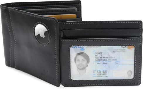 محفظة Airtag الجلدية أو الرجالية - محفظة RFID تحجب علامة Apple - محفظة جلدية محببة علوية - تحمل عملة عالمية - تحمل أكثر من 15 بطاقة، 2 نافذة لبطاقة الهوية، 2 أكمام فاتورة - السفر الدولي يجب أن يكون لديك in Saudi Arabia
