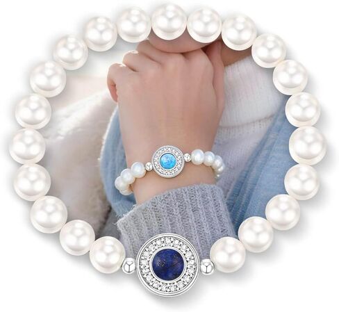 LOVANS Pearl Bracelets for Women 925 Sterling Silver Charm Pearl Stretch Bracelet in Saudi Arabia