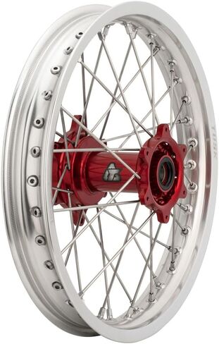 Tusk Impact Complete Wheel-الخلفية 18 × 2.15 حافة سوداء/فضية يتحدث/محور أحمر متوافق مع بيتا 300RR/300RR RACE EDITION 2013-2025/390 RR/RACE EDITION 2015-2024 in Kuwait