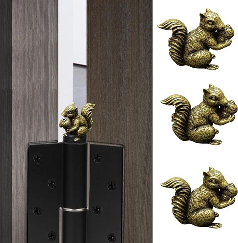 3PCS Small Squirrel Hinge Heads Decorative Topper Brass Sparrows Animal Magnetic Door Hinge Head Home Decoration in Saudi Arabia