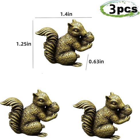3PCS Small Squirrel Hinge Heads Decorative Topper Brass Sparrows Animal Magnetic Door Hinge Head Home Decoration in Saudi Arabia