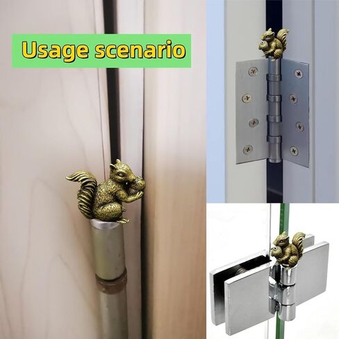 3PCS Small Squirrel Hinge Heads Decorative Topper Brass Sparrows Animal Magnetic Door Hinge Head Home Decoration in Saudi Arabia