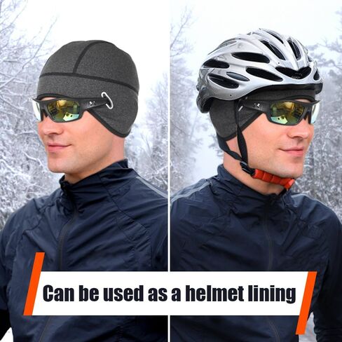 Winter Skull Cap, Fleece Lined Warm Cycling Cap with Glasses Holes for Men Women in Saudi Arabia