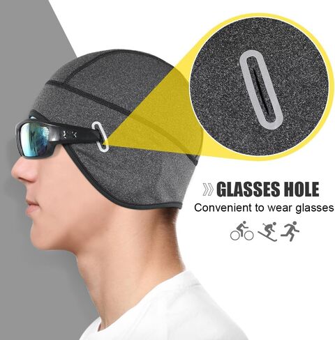 Winter Skull Cap, Fleece Lined Warm Cycling Cap with Glasses Holes for Men Women in Saudi Arabia