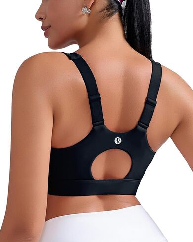 الجري Girl Sports Bras for Women High Support ، أشرطة قابلة للتعديل عالية التأثير مصبوب صدرية رياضية مع مخيط في وسادات in Saudi Arabia