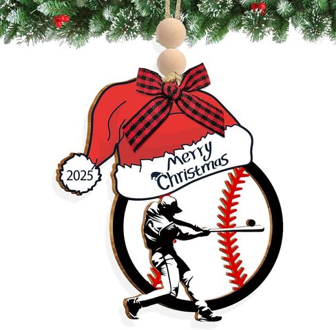 Baseball Christmas Ornament,2025 Baseball Ornaments for Christmas Tree,Wooden Baseballs Gifts for Boys 12-14,Players, Coaches, Personalized Sports Decoration Holiday Present in Saudi Arabia