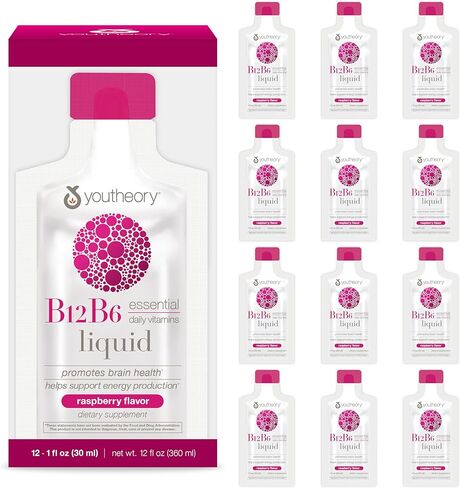 Youtheory B12B6 - Vegan Vitamin B6 & Vitamin B12 - Offers Brain Health, Energy & Immunity Support* - Dairy, Soy & Gluten Free - 60 Gummies in Saudi Arabia