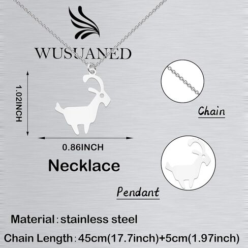 WUSUANED Funny Goat Necklace Animal Jewelry Goat Lover Gift Wildlife Fan Gift in Saudi Arabia