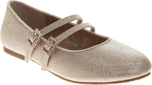 Josmo Girls Sparkly Mary Jane Flats Glitter Dress Sandals with Adjustable Buckle for Little Kid to Big Kid in Saudi Arabia