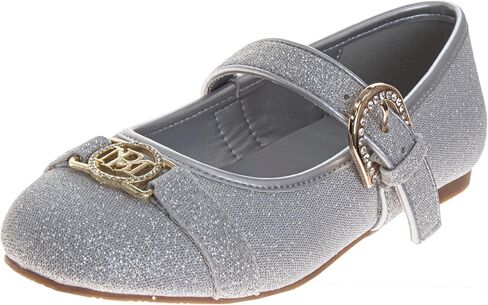 Josmo Girls Sparkly Mary Jane Flats Glitter Dress Sandals with Adjustable Buckle for Little Kid to Big Kid in Saudi Arabia