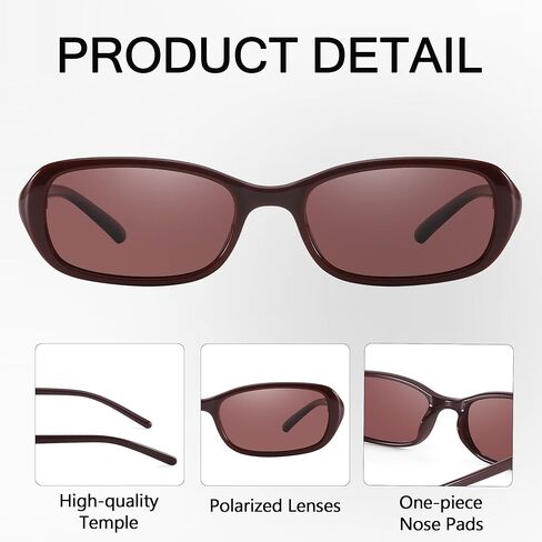 نظارات شمسية مستقطبة باللون الوردي من FancyPink للنساء بتصميم بيضاوي صغير وأنيق طراز 90s عصري وضيق Y2k نظارات شمسية مرآة in Kuwait