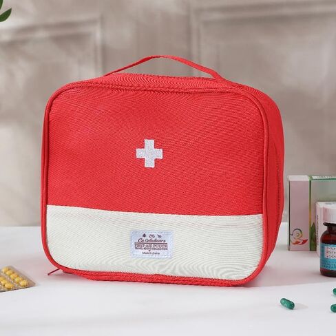 Medical Organizer Bag, Portable First Aid Kit with Zipper and Top Handle for Emergency Supplies, Travel Camping and Home Use, Red in Saudi Arabia