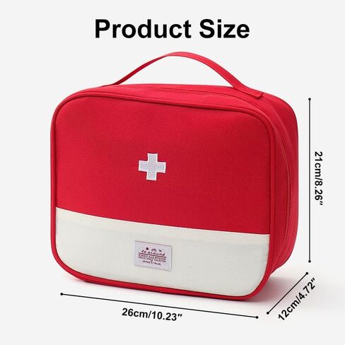 Medical Organizer Bag, Portable First Aid Kit with Zipper and Top Handle for Emergency Supplies, Travel Camping and Home Use, Red in Saudi Arabia