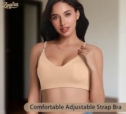 3 Pieces Wireless Seamless Bras for Women - Padded Sport Bras Comfortable Bralettes Soft Sleep Adjustable in Saudi Arabia