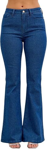 Judy Blue Women's High Rise Sparkle Glitter Denim Flare Leg Jeans in Saudi Arabia