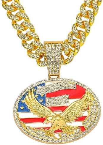 GuoShuang Women’s Iced Out “Gott" Flame Pendant Cuban Link Chain, 18" Miami Cuban Chain Hip Hop Fashion Necklace in Saudi Arabia