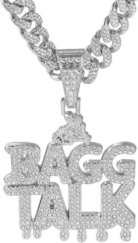 GuoShuang Women’s Iced Out “Gott" Flame Pendant Cuban Link Chain, 18" Miami Cuban Chain Hip Hop Fashion Necklace in Saudi Arabia