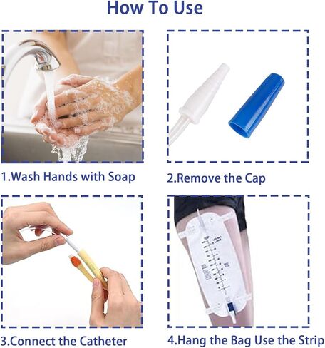5 Pack Urinary Leg Bag 1000ML, Catheter Bags with Anti-Reflux Valve & 18" Anti-Kink Tube, Cloth Straps, Easy Flip Drain in Saudi Arabia