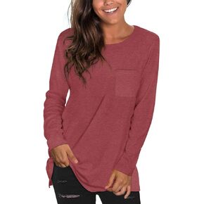 Geifa Womens Long Sleeve Tunic Tops Casual Loose Shirts for Leggings in Kuwait