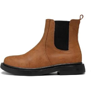 kkdom Women's Waterproof Low Heel Chelsea Bootie Double Elastic Gore Fashion Combat Ankle Boots