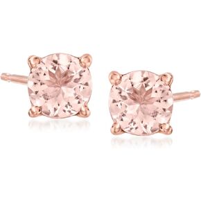 Ross-Simons 0.70 ct. t.w. Morganite Stud Earrings in 18kt Rose Gold Over Sterling