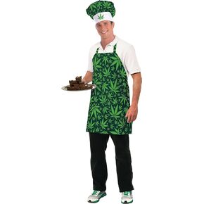 Forum Novelties Men's Cannabis Costume Hat and Apron, Green, Standard
