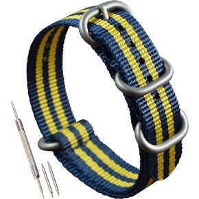 Thick Nylon Watch Strap Replacement 4 Rings Long(18 19 20 21 22 23 24 26mm)