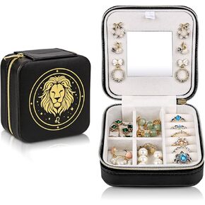 Kendal Travel Jewelry Case, Small Jewelry Box, Travel Essentials, Aquarius White, 2024 Zodiac Birthday Gifts for Girls Women Men Constellation Astrology-LXZ01BKSP