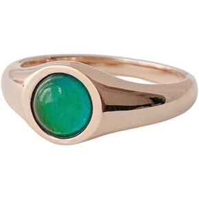 HONEYCAT Signet Mood Ring Size 4, 5, 6, 7, 8, 9, 10, 11 in Gold, Rose Gold, or Silver | Minimalist Delicate Jewelry