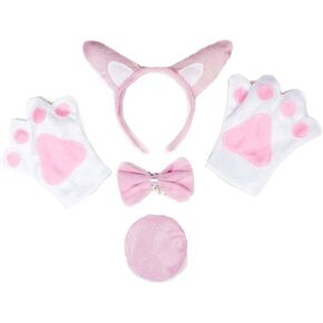 Petitebella Combined Animals Headband Bowtie Tail Gloves 4pc Adult Costume