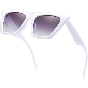 aisswzber AISSWZBEER Retro Square Cat Eye Sunglasses for Women Fashion Trendy Style UV400 Protection