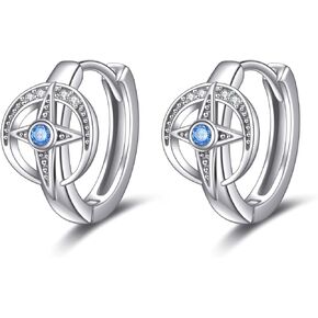 القمر والنجمة/اللؤلؤ/عقدة سلتيك/القلب/الزهرة/التوليب/الثعلب هوب هوجي أقراط للنساء الفتيات 925 الفضة الاسترليني الأطواق مجوهرات هدية لعيد الميلاد عيد ميلاد in Kuwait