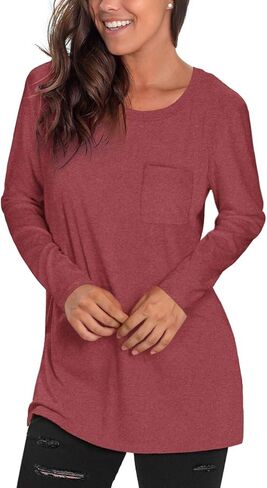 Geifa Womens Long Sleeve Tunic Tops Casual Loose Shirts for Leggings in Kuwait