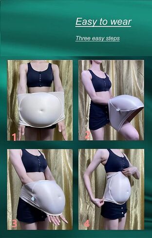 حزام خصر BIMEI بدون خياطة مع بطن إسفنجي مزيف لبطن الحامل دعائم أفلام مسلسلات تلفزيونية زي تنكري (أسود، L لـ 8-10 أشهر) in Saudi Arabia