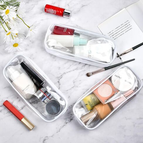 Supkiir 30 Pcs Clear Makeup Color Pouch with Zipper Travel Toiletries Bag Multifunctional Bag for Home Office Travel Storage in Kuwait