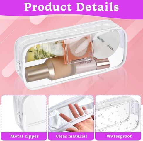 Supkiir 30 Pcs Clear Makeup Color Pouch with Zipper Travel Toiletries Bag Multifunctional Bag for Home Office Travel Storage in Kuwait