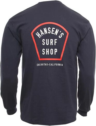 تي شيرت Hansen Surfboards Simple Stylemaster Surfer للرجال Coffin LS، بأكمام قصيرة، تي شيرت قطني برقبة دائرية لركوب الأمواج in Kuwait