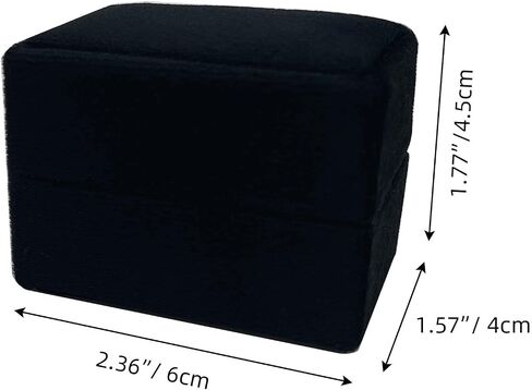 Beatilog Rectangle Velvet Ring Box 3 Slots - Premium Handmade Wedding Three Rings Bearer Holder Vintage Orthogon Jewelry Storage for Ceremony Proposal Engagement Christmas Gift (Black) in Saudi Arabia