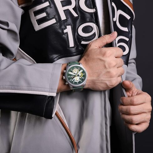 ساعات NAVIFORCE العصرية ذات الوجه الكبير للرجال، تناظرية بتاريخ تلقائي، حزام من الجلد، رياضية عسكرية مقاومة للماء، ساعة يد كوارتز مضيئة in Kuwait