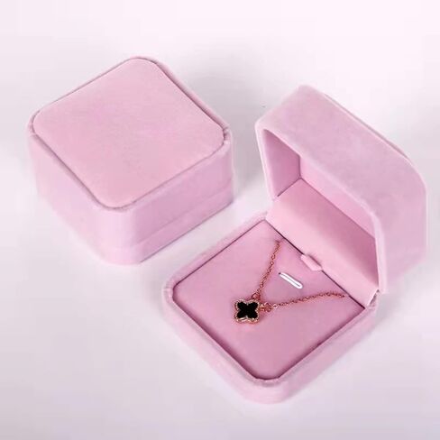 2 Pcs Velvet Necklace Pendant Box Jewelry Gift Boxes Display Box for Chains Removable Insert & Soft Lining - Necklace Case & Organizer for Wedding Christmas Thanksgiving Birthday (pink) in Saudi Arabia