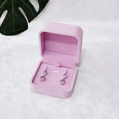 2 Pcs Velvet Necklace Pendant Box Jewelry Gift Boxes Display Box for Chains Removable Insert & Soft Lining - Necklace Case & Organizer for Wedding Christmas Thanksgiving Birthday (pink) in Saudi Arabia