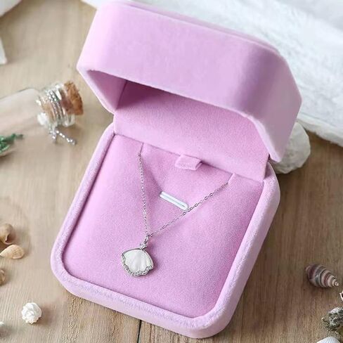 2 Pcs Velvet Necklace Pendant Box Jewelry Gift Boxes Display Box for Chains Removable Insert & Soft Lining - Necklace Case & Organizer for Wedding Christmas Thanksgiving Birthday (pink) in Saudi Arabia