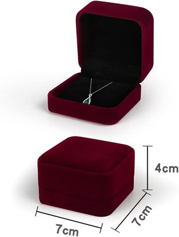 2 Pcs Velvet Necklace Pendant Box Jewelry Gift Boxes Display Box for Chains Removable Insert & Soft Lining - Necklace Case & Organizer for Wedding Christmas Thanksgiving Birthday (pink) in Saudi Arabia