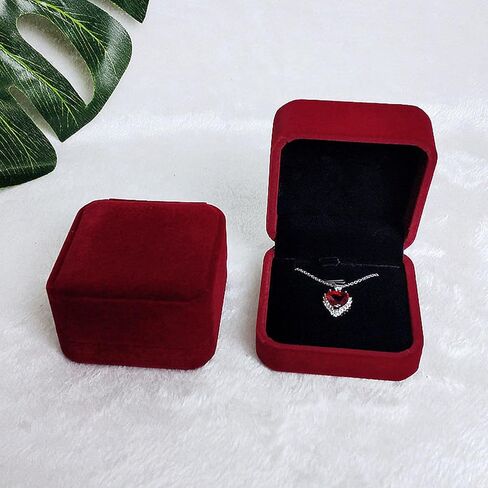 2 Pcs Velvet Necklace Pendant Box Jewelry Gift Boxes Display Box for Chains Removable Insert & Soft Lining - Necklace Case & Organizer for Wedding Christmas Thanksgiving Birthday (pink) in Saudi Arabia