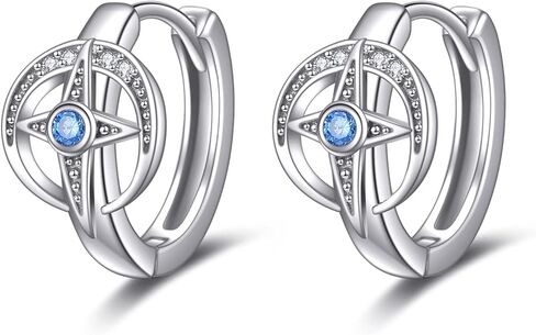 القمر والنجمة/اللؤلؤ/عقدة سلتيك/القلب/الزهرة/التوليب/الثعلب هوب هوجي أقراط للنساء الفتيات 925 الفضة الاسترليني الأطواق مجوهرات هدية لعيد الميلاد عيد ميلاد in Kuwait