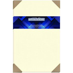 50 Natural Linen 80# Cover Paper Sheets - 11" X 17" (11X17 Inches) Tabloid|Ledger|Booklet Size - Card Weight - Fine Linen Textured Finish - Quality Cardstock