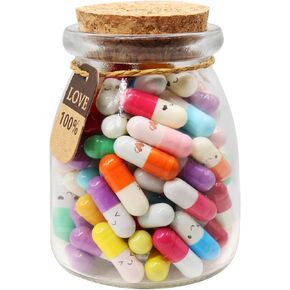 Mczxon 150ml Glass Bottle with 100 Pcs Message Capsule Letters, Romantic Festival Gift for Friends & Lovers in Kuwait