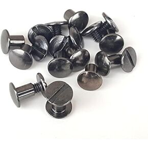 10 Pack 1/4" Black Gun Metal Solid Chicago Screws Leather Repair Screw Post Fastener