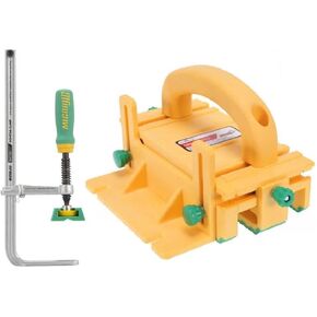 MICROJIG GRR-RIPPER GR-100+DVC-850AP Grr-Ripper 3D Pushblock & Matchfit Dovetail Clamp Ap، أصفر